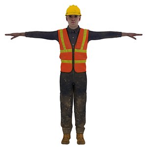 3D construction worker model