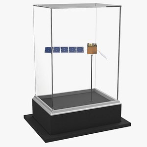 3D Detailed Model Satellite in Glass Box model