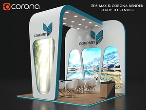 exhibition booth stand height 3D