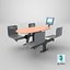 Oval Light Bowling Table with Red Chairs