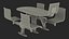 Oval Light Bowling Table with Red Chairs