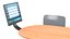 Oval Light Bowling Table with Red Chairs