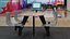 Oval Light Bowling Table with Red Chairs