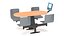 Oval Light Bowling Table with Red Chairs