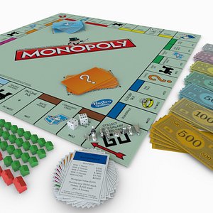 3d monopoly board playing model