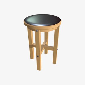Wooden Stool - Furniture 3D Model