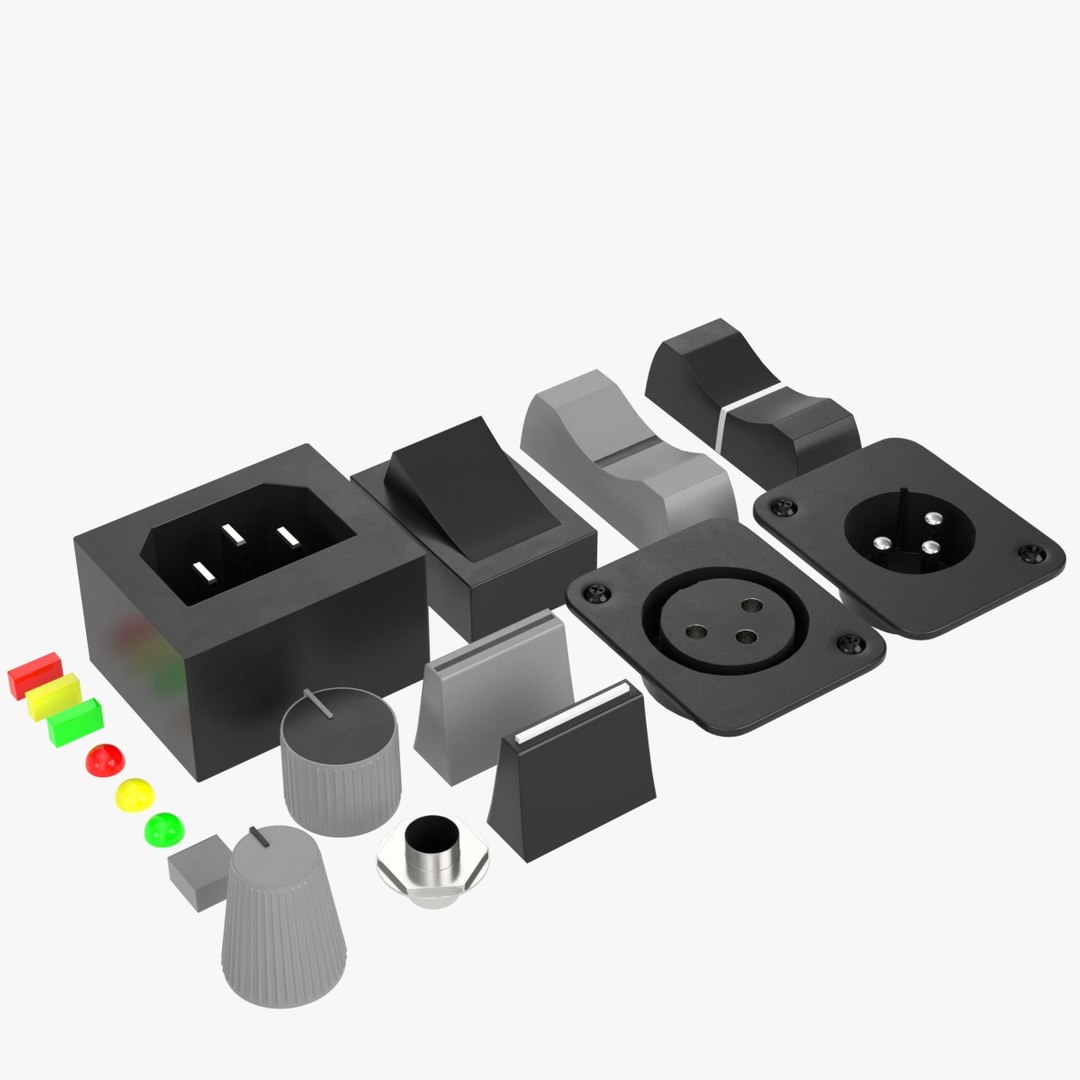 3D Audio Mixer Parts TurboSquid 1814010