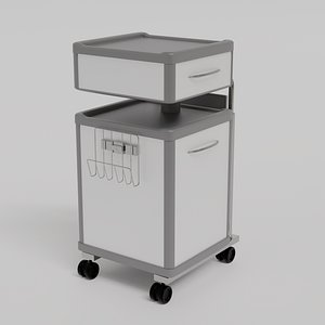 Hospital Bedside Cabinet 3D