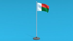 Low Poly Seamless Animated Madagascar Flag 3D