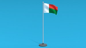 Low Poly Seamless Animated Madagascar Flag