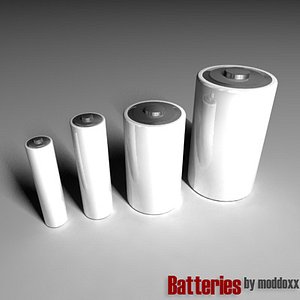 free batteries aaa aa 3d model