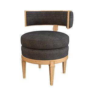 Wooden and Fabric Georgian Tubchair 3D model