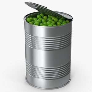 Opened Peas Tin Can 3D model