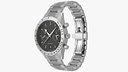 Chronometer Wrist Watch Steel Bracelet Black Dial