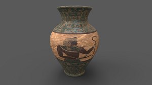 3D Ancient Egyptian clay Vase lowpoly 3d model