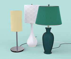 3D Desk Lamp Set model