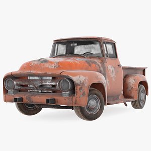 rusty old f100 pickup truck model