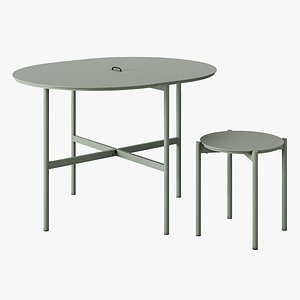 Rejuvenation Skagerak picnic table and stool 3D