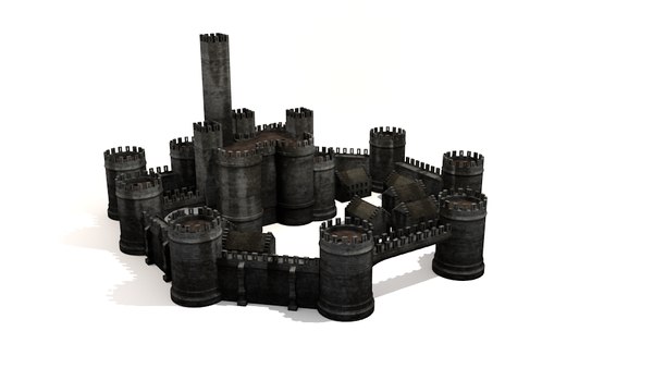 3d modular medieval castle