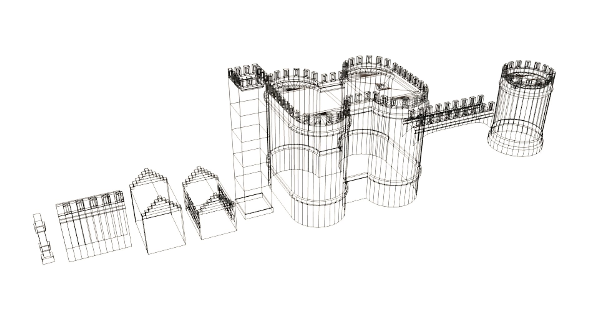 3d Modular Medieval Castle
