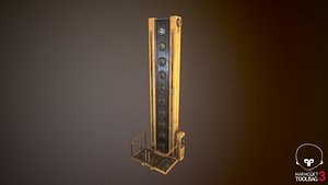 3D model futuristic cyberpunk lift