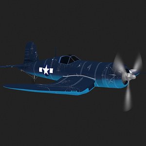 f4u fighter plane flying 3D model