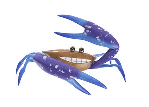 Flower crab animated low poly toon