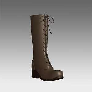 lace-up boots 3d model