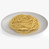 Cooked Spaghetti on Plate