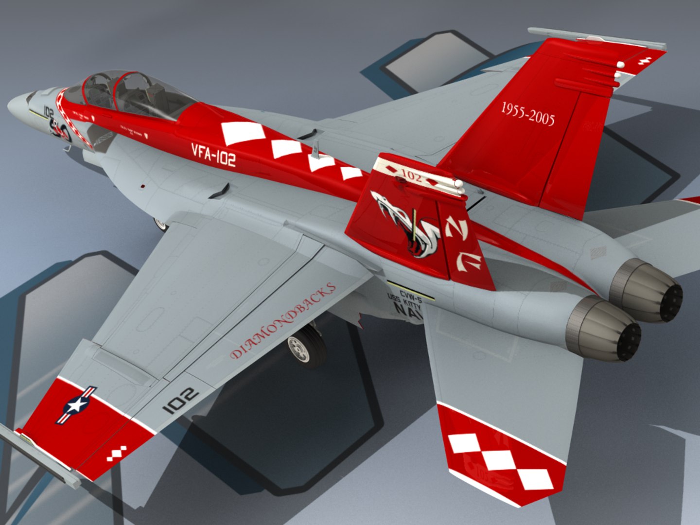 Super Hornet Cag Vfa-102 3d Model