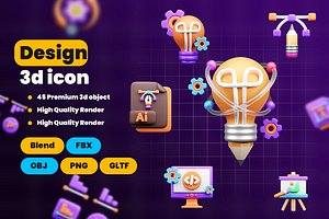3D Design and Development 3d Illustration  Icon Pack