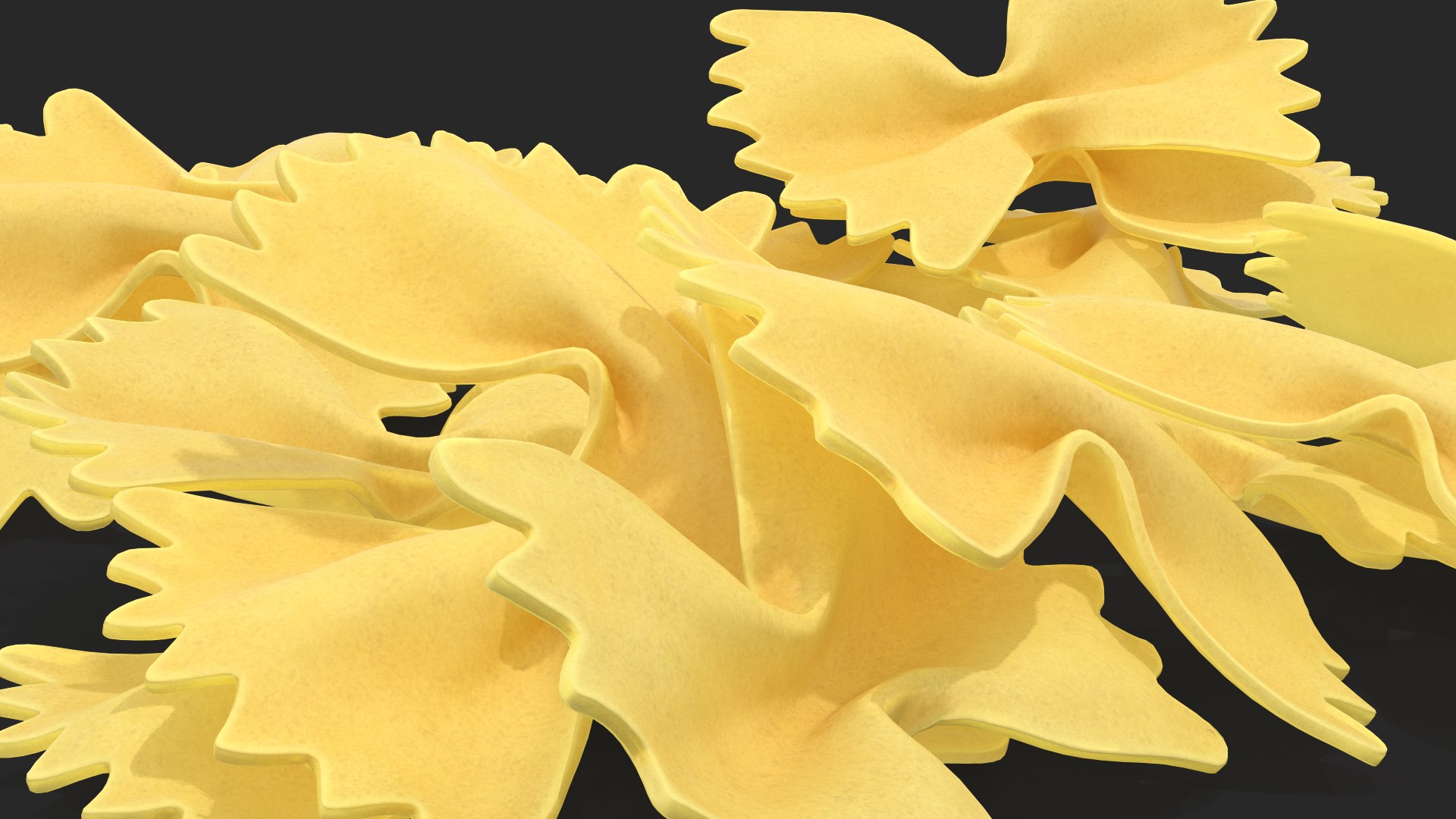 3D farfalle pasta model https://p.turbosquid.com/ts-thumb/w7/RaM9Pe/Jburdjxo/farfallepasta3dsmodel007/jpg/1581530522/1920x1080/fit_q87/a60f12168dfb86b36423754a4ad794e01a07952d/farfallepasta3dsmodel007.jpg