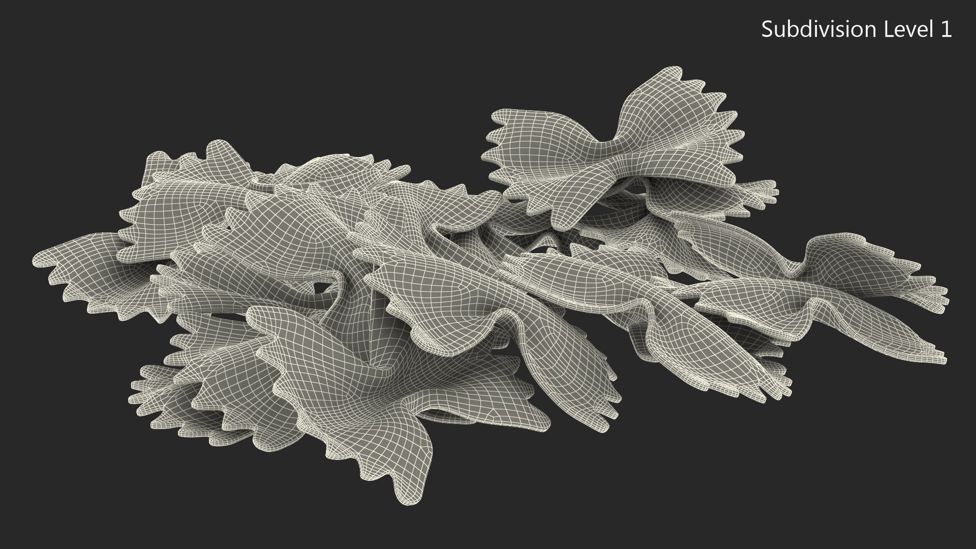 3D farfalle pasta model https://p.turbosquid.com/ts-thumb/w7/RaM9Pe/LGd2pWu0/farfallepasta3dsmodel011/jpg/1581530549/1920x1080/fit_q87/d962994ccd8f104ade4c1418a69002096e320a01/farfallepasta3dsmodel011.jpg
