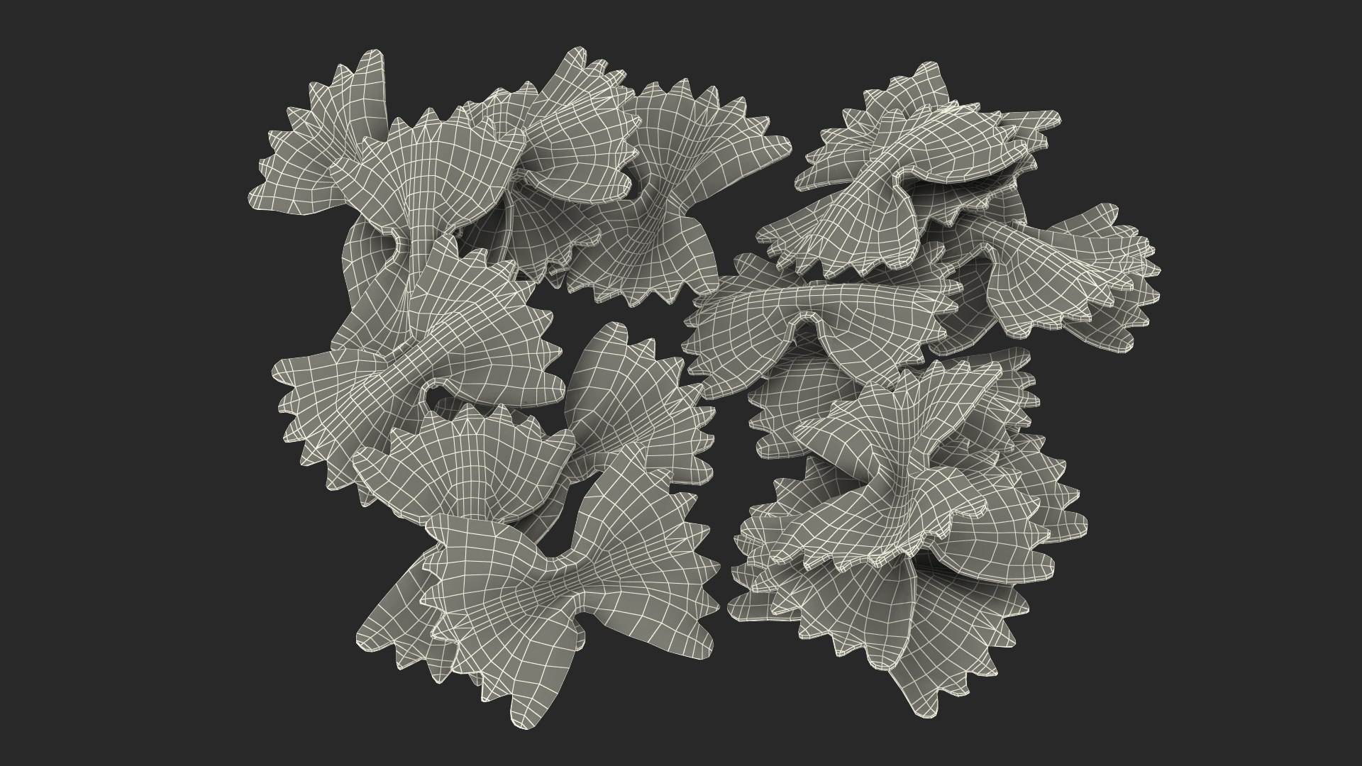 3D farfalle pasta model https://p.turbosquid.com/ts-thumb/w7/RaM9Pe/qiQziwgv/farfallepasta3dsmodel018/jpg/1581530595/1920x1080/fit_q87/b38311cf9a5d8d0d5d12d59a2c5a947d13e8273a/farfallepasta3dsmodel018.jpg
