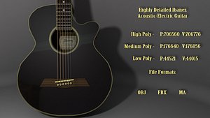 ibanez acoustic electric guitar 3D model