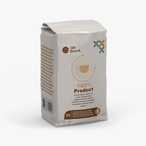 3D Foil Package 2lb Mockup Beige model
