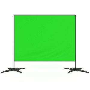 Press wall with green screen chroma key banner