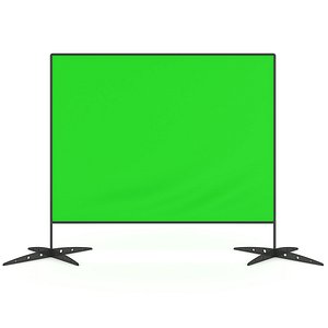 Press wall with green screen chroma key banner