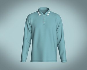 Mens Tripping Collar Polo 3D model