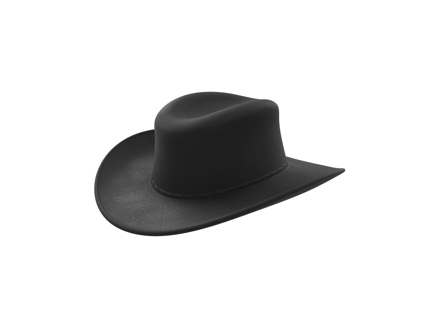 3D Black Cowboy Hat Model - TurboSquid 1630389