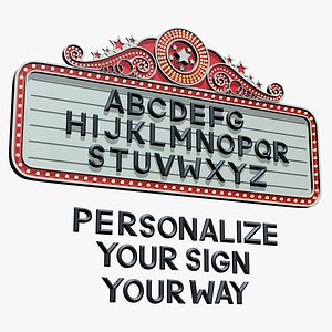 3D Movie Theater Marquee