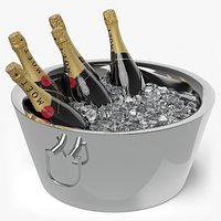 Moet Champagne Bottles in Ice Bucket
