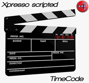 3d clapperboard clapper model