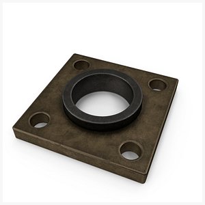 Square Flange SteamPunk PBR 3D model