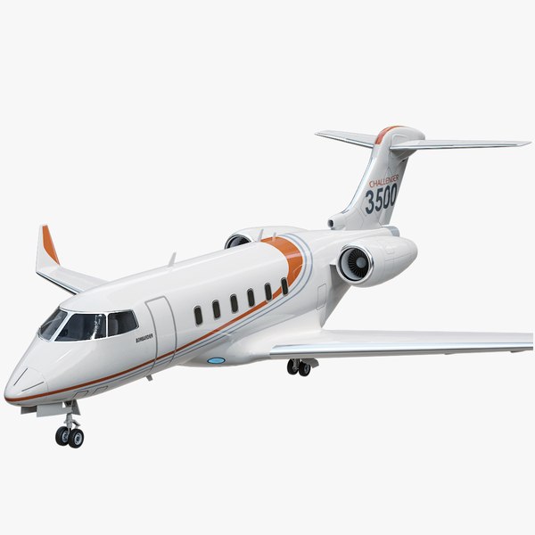 3D Bombardier Challenger 3500 Jet Plane PBR