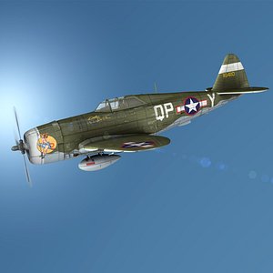 republic p-47c thunderbolt - 3D model