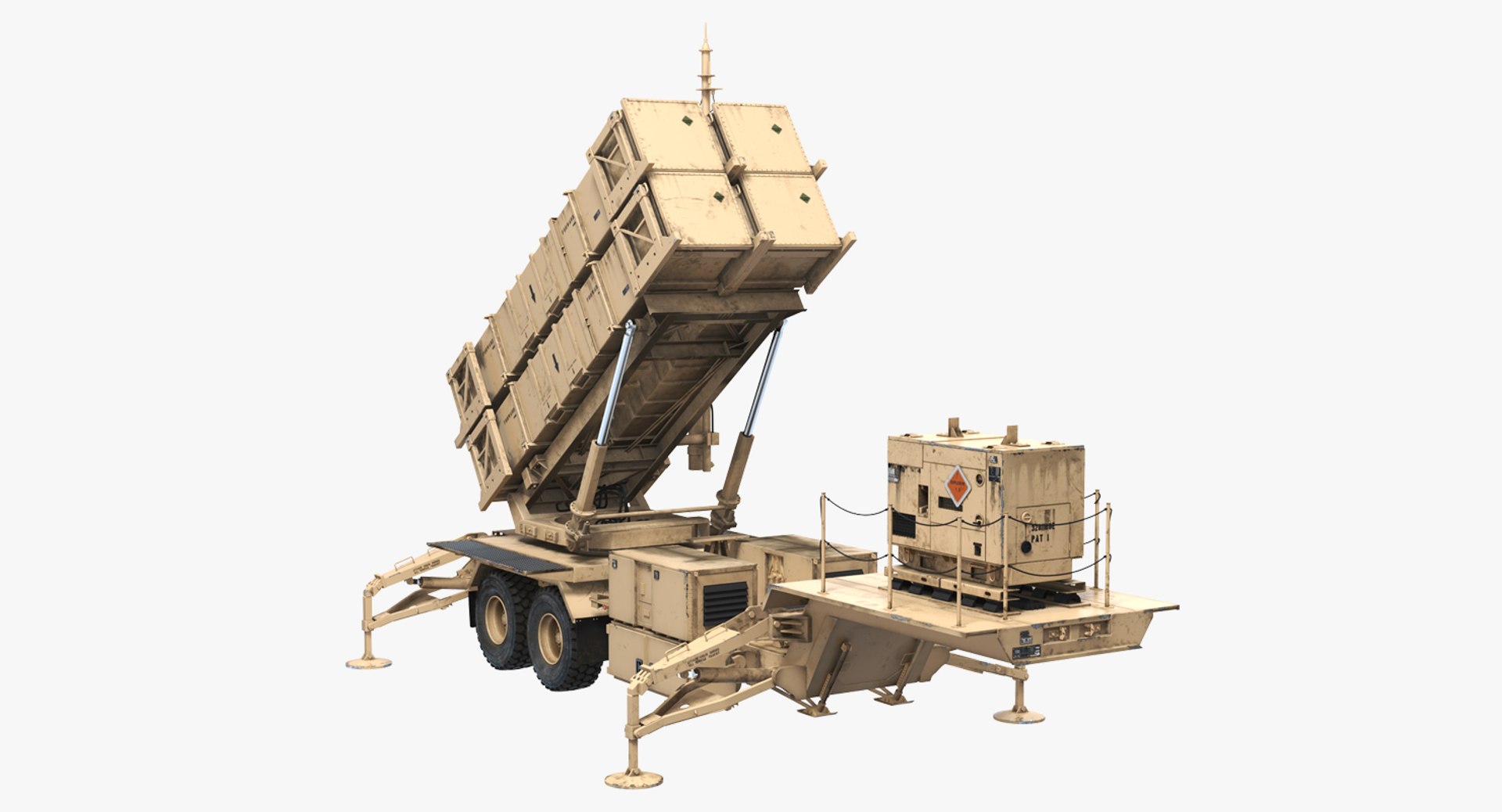 MIM-104 Patriot Sand Rigged 3D Model 3D model preview