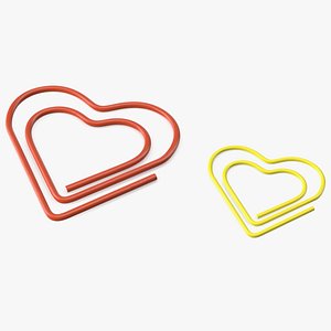 3D Paper Clip Heart Shape Color