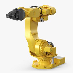 3D model Industrial Robot with Gripper Rigged