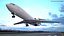 3D Trijet Passenger Aircraft on Gear White Rigged model